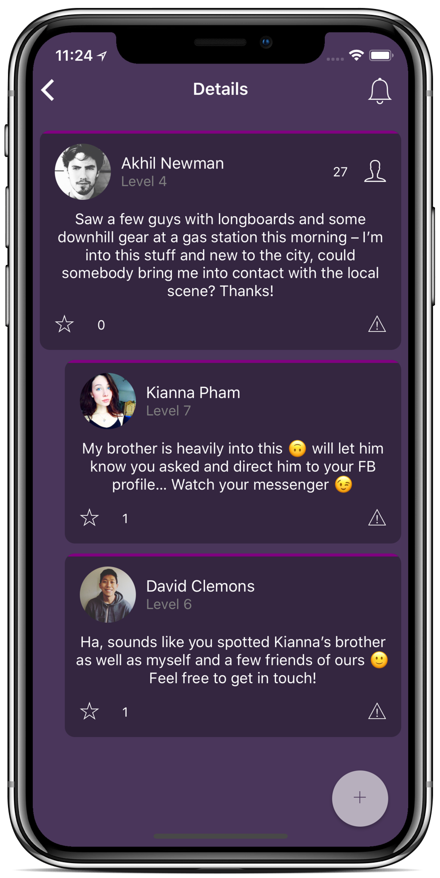 social app view on post and some comments